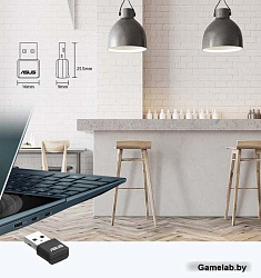 ASUS USB-AX55 NANO // WI-FI 802.11ax/ac/a/g/n, 400 + 867 Mbps USB 3.0 Adapter + 2 antenna ; 90IG06X0