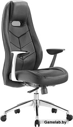 Кресло руководителя Бюрократ _Zen черный кожа крестовина алюминий
