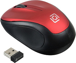 Мышь Oklick 665MW черный/красный оптическая (1000dpi) беспроводная USB (3but)
