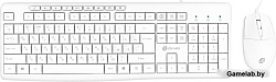 Клавиатура + мышь Оклик S650 клав:белый мышь:белый USB (1875257)