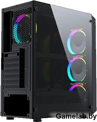 Корпус Powercase Mistral Z4 Mesh LED, Tempered Glass, 4x 120mm 5-color fan, чёрный, ATX  (CMIZB-L4) 