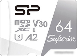 Флеш карта microSDXC 64Gb Class10 Silicon Power SP064GBSTXDA2V20SP Superior + adapter