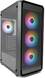 Корпус XASTRA  A403 4FRGB Black ATX/Mesh/ tempered glass / 4x120mm FRGB  fans/ A403-4FC12F