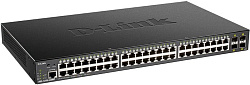D-Link DGS-1250-52XMP/A1A, L2 Smart Switch with 48 10/100/1000Base-T ports and 4 10GBase-X SFP+ port