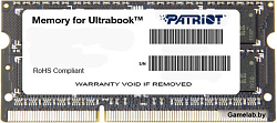 Patriot Memory for Ultrabook 4GB DDR3 SO-DIMM PC3-12800 (PSD34G1600L2S)