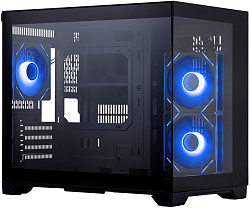 Корпус 1STPLAYER MEGAVIEW MV6-TP ARGB Black / mATX / 3x120mm ARGB fans / MV6-TP-BK-2FC7R-1FC7