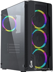 Корпус Powercase Mistral X4 Mesh LED, Tempered Glass, 4x 120mm 5-color fan, чёрный, ATX  (CMIXB-L4)