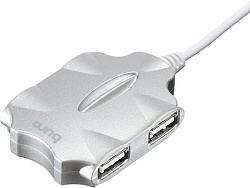 Разветвитель USB 2.0 Buro BU-HUB4-0.5-U2.0-Candy 4порт. серебристый