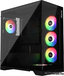 XPG Корпус XPG INVADER X BLACK (INVADERXMT-BKCWW) Mid-Tower Gaming ATX PC Case with Panoramic View, 