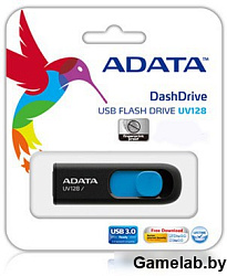 A-Data DashDrive UV128 Black/Blue 128GB (AUV128-128G-RBE)