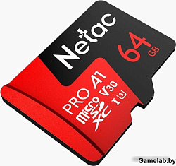 Netac P500 Extreme 64GB Pro MicroSDXC V30/A1/C10 up to 100MB/s, retail pack card only