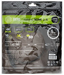 Кабель аудио-видео Cactus CS-HDMI.1.4-1.5 HDMI (m)/HDMI (m) 1.5м. позолоч.конт. черный