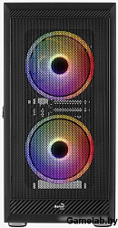 Корпус Aerocool Graphite-G-BK-v2 черный без БП ATX 3x140mm 2xUSB3.0 audio