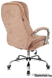 Кресло руководителя Бюрократ T-9950SL Fabric светло-коричневый Velvet 90 крестов. металл хром