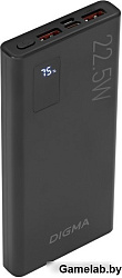 Мобильный аккумулятор Digma DGPF10A 10000mAh QC3.0/PD3.0 22.5W 5A 2xUSB-A/USB-C черный (DGPF10A22PBK