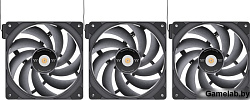 Вентилятор Thermaltake Toughfan EX14 Pro реверсивный 140x140x25mm черный 4-pin 31.6-34.1dB Ret (CL-F