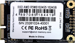 AMD Radeon Твердотельный накопитель SSD AMD Radeon 1024GB Client SSD mSATA 3D NAND Retail R5MS1024G5