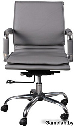 Кресло руководителя Бюрократ CH-993-Low серый искусственная кожа низк.спин. крестовина металл хром