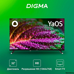Телевизор LED Digma 32" DM-LED32SBB32 Яндекс.ТВ Frameless черный/черный HD 60Hz DVB-T DVB-T2 DVB-C D