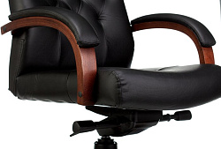 Кресло руководителя Бюрократ T-9928WALNUT/ECO черный эко.кожа крестов. металл/дерево