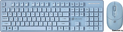Клавиатура + мышь Оклик S265W клав:голубой мышь:голубой USB беспроводная Bluetooth/Радио Multimedia 