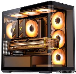 Корпус JONSBO D300 Black без БП, боковая панель из закаленного стекла, mini-ITX, micro-ATX, черный