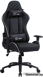 Кресло игровое Cactus CS-CHR-030BLS черный/серебристый эко.кожа с подголов. крестов. сталь