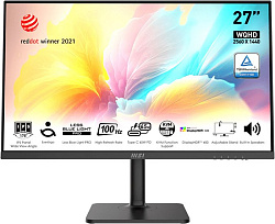 MSI Modern MD272QXP 27" 16:9 WQHD(2560x1440) IPS Flat,1ms(MPRT),HDR 400,1000:1,100M:1,400nit,178/178