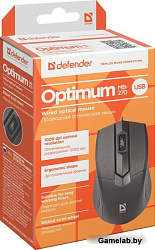 Мышь проводная оптическая DEFENDER Optimum MB-270 черный,3 кнопки,1000 dpi