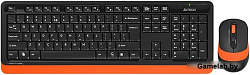 Клавиатура + мышь A4 Fstyler FG1010 клав:черный/оранжевый мышь:черный/оранжевый USB беспроводная