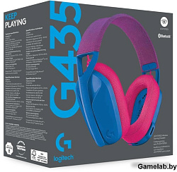 Наушники с микрофоном Logitech G435 голубой/розовый мониторные BT оголовье (981-001065)