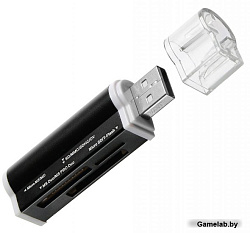 Устройство чтения карт памяти USB2.0 Buro BU-CR-3101 черный