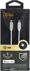 Кабель Cactus CS-LG.USB.C-1 USB Type-C (m)-Lightning (m) 1м белый блистер