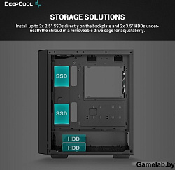 Корпус Deepcool CC560 ARGB V2 без БП, боковое окно (закаленное стекло), 3x120мм ARGB LED вентилятор 