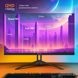 Монитор SunWind 27" SUN-M27BA108 черный IPS 3ms 16:9 HDMI матовая 280cd 178гр/178гр 2560x1440 144Hz 