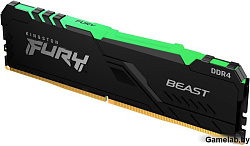 DDR 4 DIMM 64Gb PC28800, 3600Mhz, Kingston  FURY Beast Black RGB CL18 (Kit of 2) (KF436C18BB2AK2/64 