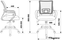Кресло Бюрократ CH-695NSL темно-серый TW-04 сиденье черный TW-11 крестовина металл хром