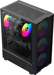 Корпус XASTRA  A301 4FRGB  Black ATX/Mesh/ tempered glass / 4x 120mm FC120-FRGB fans/ A301-BK-FC120F