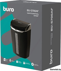 Шредер Buro Home BU-S700AF черный с автоподачей (секр.P-4) фрагменты 50лист. 14лтр. пл.карты