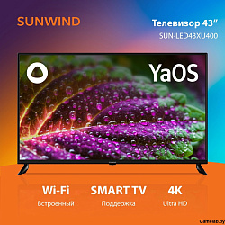 Телевизор LED SunWind 43" SUN-LED43XU400 Яндекс.ТВ черный 4K Ultra HD 60Hz DVB-T DVB-T2 DVB-C DVB-S 
