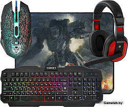 Игровой набор Target MKP-350 Мышь + Клавиатура + Гарнитура+ Ковер. DEFENDER