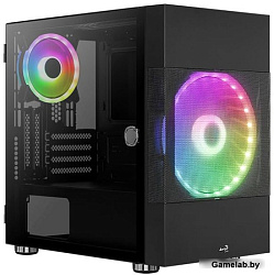 Корпус Aerocool Atomic V1 без БП, mATX, боковое окно (закаленное стекло), черный