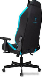 Кресло игровое Knight Neon черный/голубой соты эко.кожа с подголов. крестов. металл