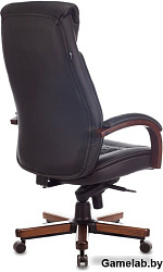 Кресло руководителя Бюрократ T-9924WALNUT черный кожа крестов. металл/дерево