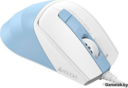 Мышь A4Tech Fstyler FM45S Air голубой/белый оптическая (2400dpi) silent USB (7but)