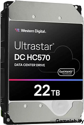 Western Digital Ultrastar DC HС570 HDD 3.5" SATA 22Tb, 7200rpm, 512MB buffer, 512e (0F48155), 1 year
