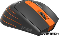 Мышь A4 Fstyler FG30 серый/оранжевый оптическая (2000dpi) беспроводная USB (5but)