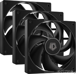 Вентилятор ID-COOLING AF-125-K TRIO (3 in 1) 120x120x25мм (20шт./кор, PWM, резиновые углы, черный, 5