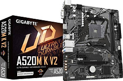 Материнская плата Gigabyte A520M K V2 Soc-AM4 AMD A520 2xDDR4 mATX AC`97 8ch(7.1) GbLAN RAID+VGA+HDM