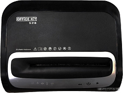 Шредер Office Kit S218 (1,9x13) черный (секр.P-5)/фрагменты/22лист./30лтр./скрепки/скобы/пл.карты/CD